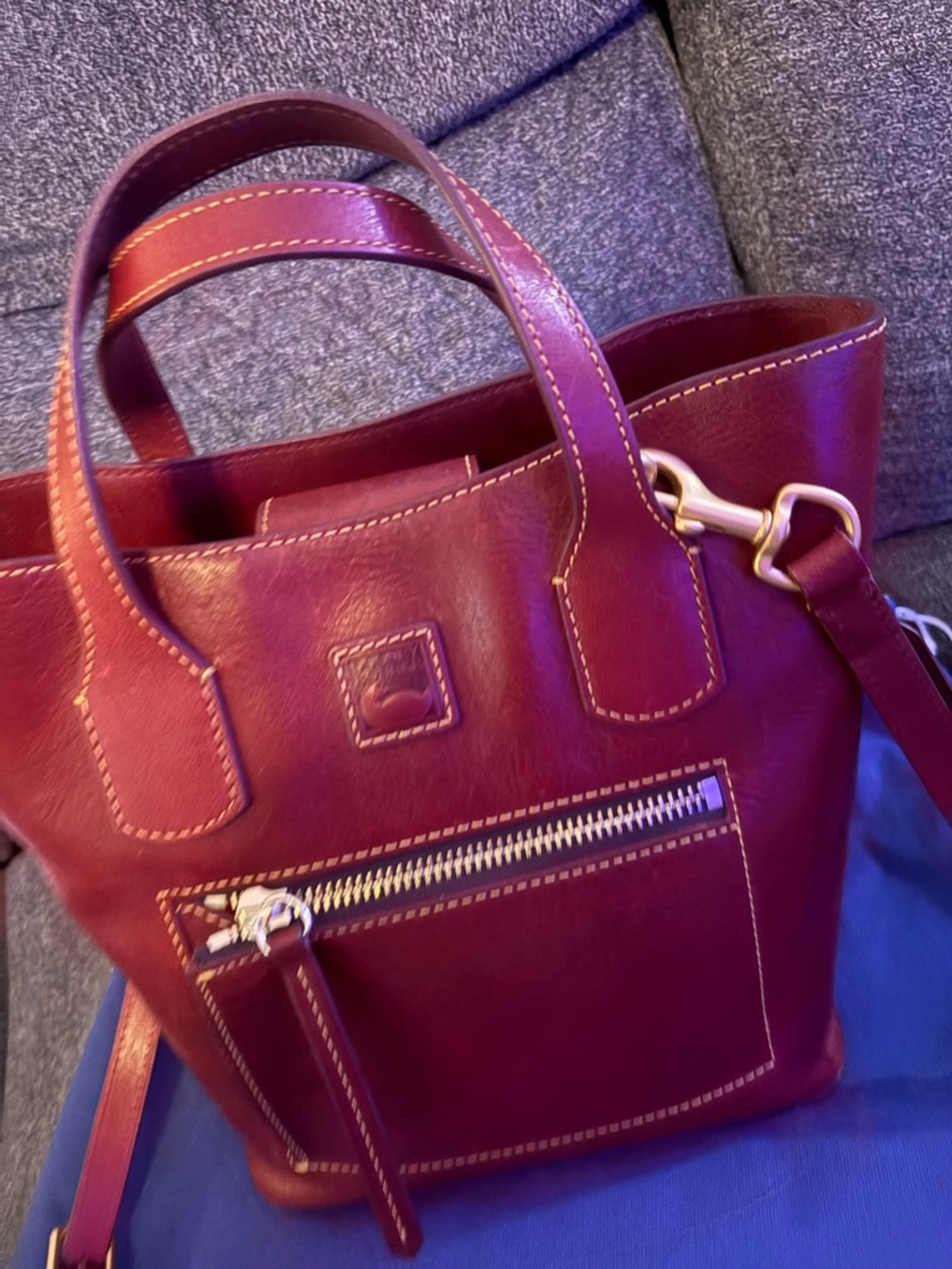 Dooney & Bourke Florentine Brinley Bordeaux Satchel Top Handle Bag - Picture 2 of 14